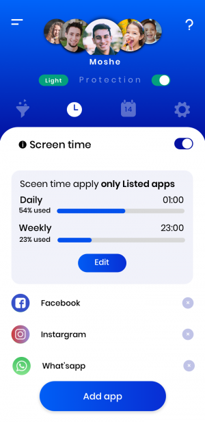 Screen time - Daily & weekly - Used time